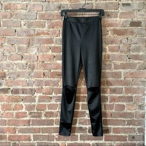 NWT Vintage Kali Black Metallic Knee Slit Legging